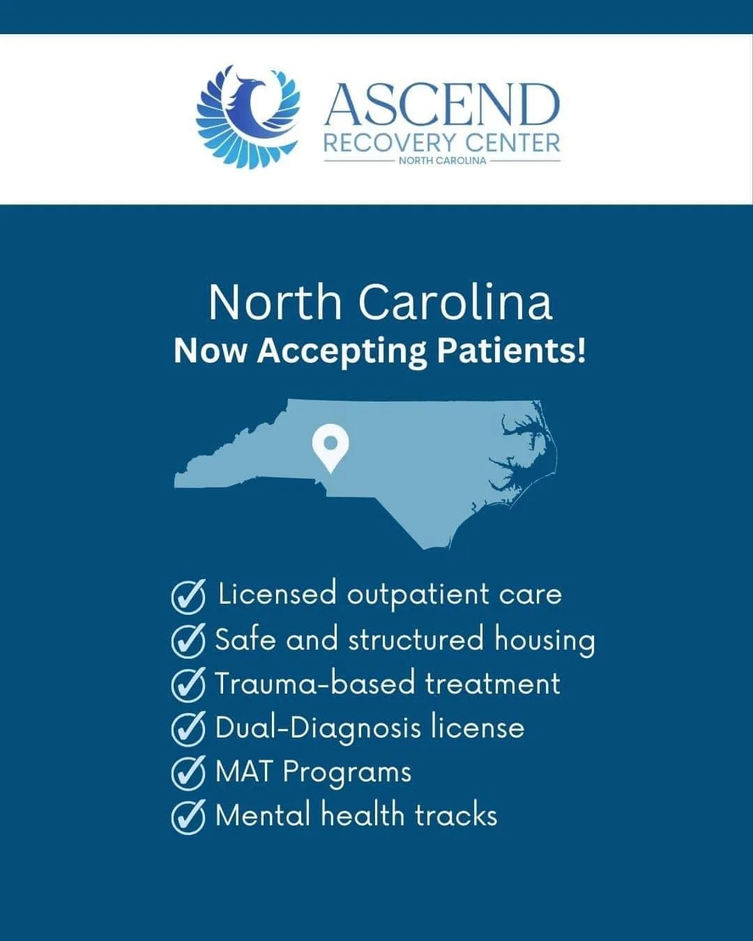 Ascend Recovery Center North Carolina Drug & Alcohol Rehab, Partial Hospitalization Program, Intensive Outpatient Program